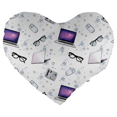 Computer Work Large 19  Premium Heart Shape Cushions by SychEva