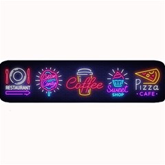Neon  Pizza, Fruits, Cotton Candy, Coffee Large Bar Mat by NiOng