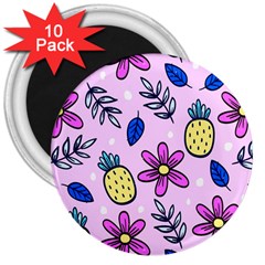 Flowers Purple 3  Magnets (10 Pack)  by nateshop