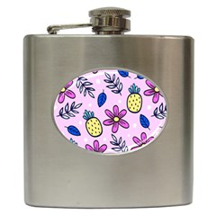 Flowers Purple Hip Flask (6 Oz) by nateshop