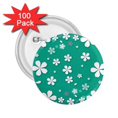 Pattern Background Daisy Flower Floral 2 25  Buttons (100 Pack)  by Ravend