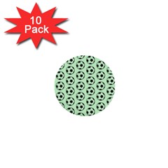 Pattern Ball Soccer Background 1  Mini Buttons (10 Pack)  by Wegoenart