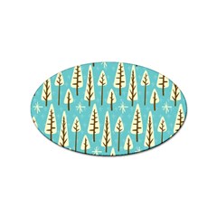 Vector-white-cartoon-trees-pattern Sticker Oval (10 Pack) by nateshop