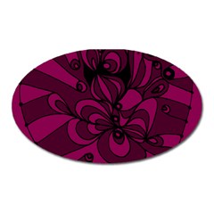 Aubergine Zendoodle Oval Magnet by Mazipoodles