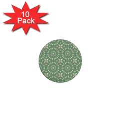 Kaleidoscope Peaceful Green 1  Mini Buttons (10 Pack)  by Mazipoodles