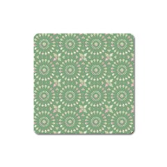 Kaleidoscope Peaceful Green Square Magnet by Mazipoodles