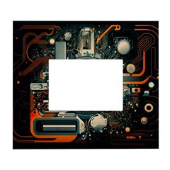 Illustrations Technology Robot Internet Processor White Wall Photo Frame 5  X 7  by Ravend