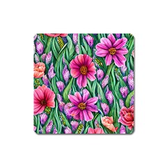 Cheerful And Cheery Blooms Square Magnet by GardenOfOphir