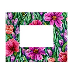 Cheerful And Cheery Blooms White Tabletop Photo Frame 4 x6  by GardenOfOphir