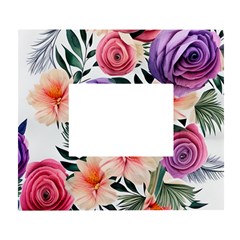 Country-chic Watercolor Flowers White Wall Photo Frame 5  X 7  by GardenOfOphir