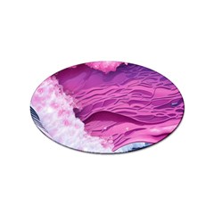 Abstract Pink Ocean Waves Sticker Oval (10 Pack) by GardenOfOphir