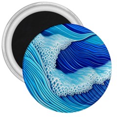 Waves Blue Ocean 3  Magnets by GardenOfOphir