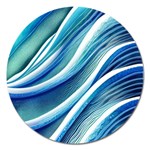 Blue Ocean Waves Magnet 5  (Round) Front