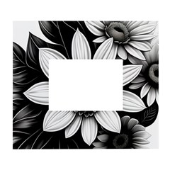 Sketch Flowers Art Background Photorealistic White Wall Photo Frame 5  X 7  by Ravend