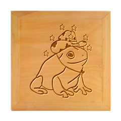 Frog With A Cowboy Hat Wood Photo Frame Cube by Teevova
