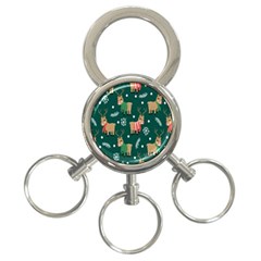 Cute Christmas Pattern Doodle 3-ring Key Chain by Semog4