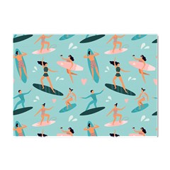 Beach-surfing-surfers-with-surfboards-surfer-rides-wave-summer-outdoors-surfboards-seamless-pattern- Crystal Sticker (a4) by Salman4z