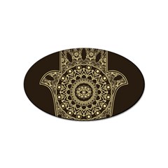 Hamsa-hand-drawn-symbol-with-flower-decorative-pattern Sticker (oval) by Salman4z