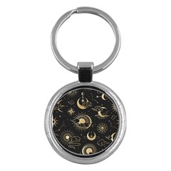 Asian-seamless-pattern-with-clouds-moon-sun-stars-vector-collection-oriental-chinese-japanese-korean Key Chain (round) by Salman4z