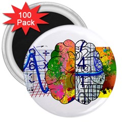 Brain Cerebrum Biology Abstract 3  Magnets (100 Pack) by pakminggu