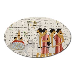 Egyptian Design Men Worker Slaves Oval Magnet by Mog4mog4
