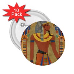 Egyptian Tutunkhamun Pharaoh Design 2 25  Buttons (10 Pack)  by Mog4mog4