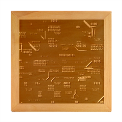 Technology Computer Circuit Boards Electricity Cpu Binary Wood Photo Frame Cube by Bakwanart