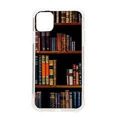 Assorted Title Of Books Piled In The Shelves Assorted Book Lot Inside The Wooden Shelf Iphone 11 Tpu Uv Print Case by 99art
