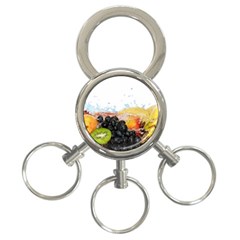 Variety Of Fruit Water Berry Food Splash Kiwi Grape 3-ring Key Chain by B30l