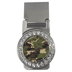 Texture Military Camouflage Repeats Seamless Army Green Hunting Money Clips (cz)  by Cowasu