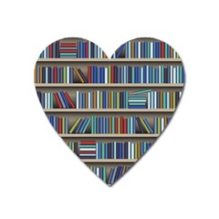 Bookshelf Heart Magnet by uniart180623
