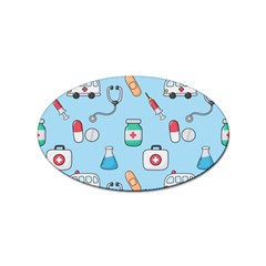 Medical-seamless-pattern Sticker Oval (10 Pack) by uniart180623