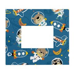 Seamless-pattern-funny-astronaut-outer-space-transportation White Wall Photo Frame 5  X 7  by uniart180623