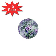 Beautiful Rosemary Floral Pattern 1  Mini Buttons (10 Pack)  by Ravend