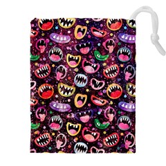 Funny Monster Mouths Drawstring Pouch (4xl) by uniart180623
