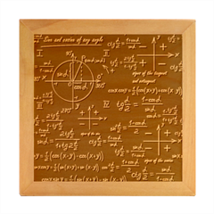 Mathematical-seamless-pattern-with-geometric-shapes-formulas Wood Photo Frame Cube by Simbadda