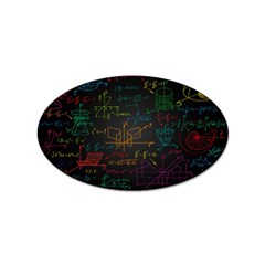 Mathematical-colorful-formulas-drawn-by-hand-black-chalkboard Sticker Oval (10 Pack) by Simbadda