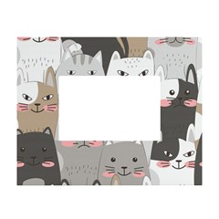 Cute Cats Seamless Pattern White Tabletop Photo Frame 4 x6  by Bangk1t
