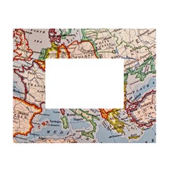Vintage World Map Europe Globe Country State White Tabletop Photo Frame 4 x6  by Grandong