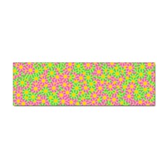 Pink Flower Background Green Pattern Sticker (bumper) by Ravend