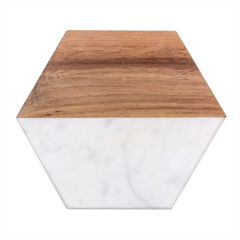 London City Map Marble Wood Coaster (hexagon)  by Bedest