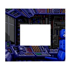 Blue Computer Monitor With Chair Game Digital Art White Wall Photo Frame 5  X 7  by Bedest