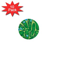 Golf Course Par Golf Course Green 1  Mini Buttons (10 Pack)  by Sarkoni