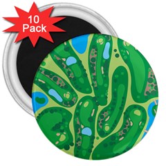 Golf Course Par Golf Course Green 3  Magnets (10 Pack)  by Sarkoni