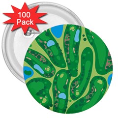 Golf Course Par Golf Course Green 3  Buttons (100 Pack)  by Sarkoni