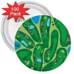 Golf Course Par Golf Course Green 3  Buttons (100 pack)  Front