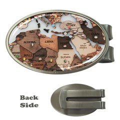 3d Vintage World Map Money Clips (oval)  by Grandong