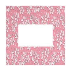 Pink Texture With White Flowers, Pink Floral Background White Box Photo Frame 4  X 6  by nateshop