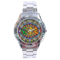 Grateful Dead Pattern Stainless Steel Analogue Watch by Sarkoni