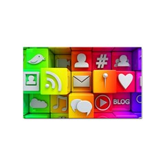 Colorful 3d Social Media Sticker Rectangular (10 Pack) by Ket1n9